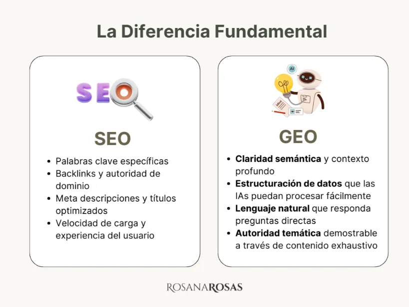 Diferencias entre SEO y GEO