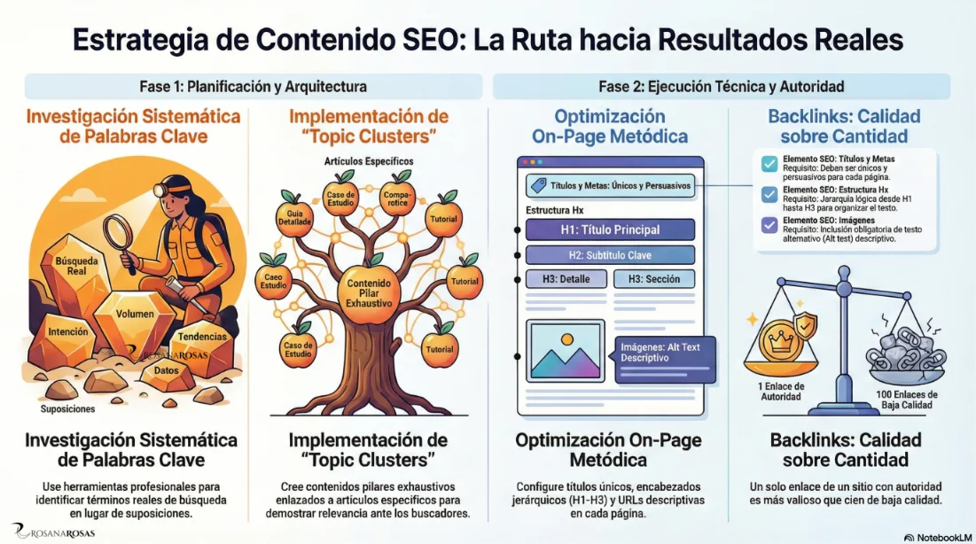 Infografía Estrategia de Contenido SEO - La Ruta hacia Resultados Reales